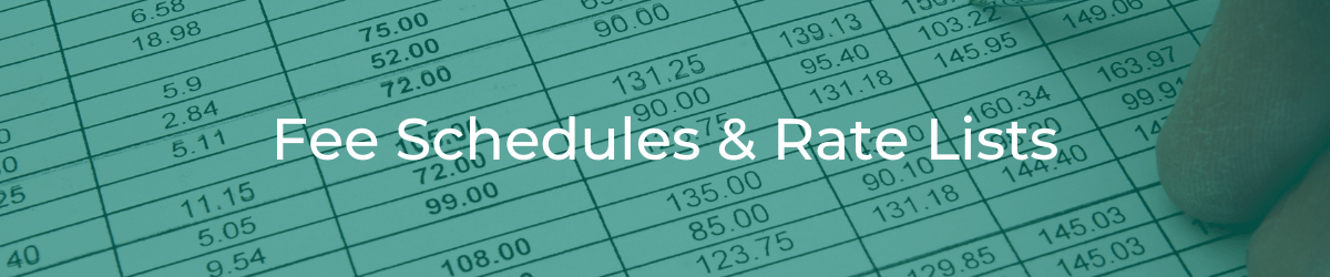 Fee Schedules & Rate Lists header