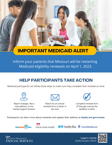Medicaid Eligibility Renewal flyer for Providers