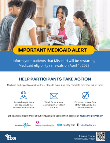 Medicaid Eligibility Renewal flyer for Providers