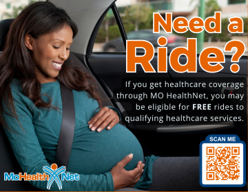 Pregnant woman riding in car