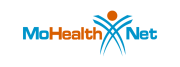 MO HealthNet logo (Blue and orange text with an icon of a person)